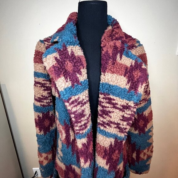 Ariat Katharine Aztec Coat Womens SZ M Fleece Western Navajo Southwest Country - Picture 6 of 16